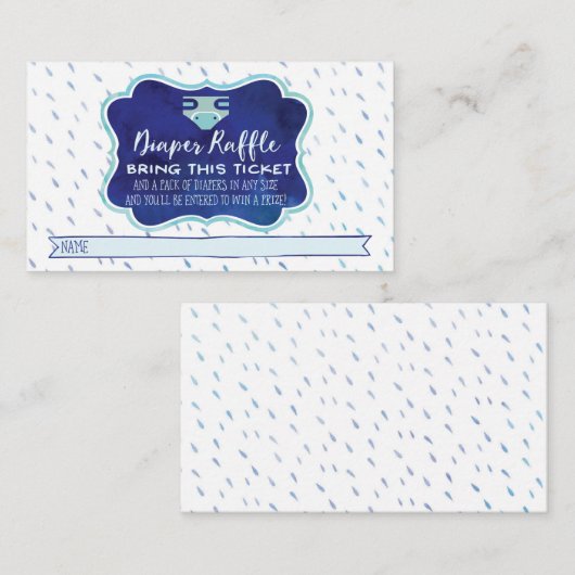 Babydusche für junge Blue-Diaper-Raffelkarten Begleitkarte (Vorne/Hinten)