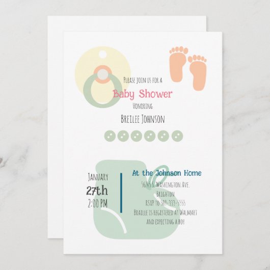 Babydusche für Junge oder Mädchen (Vorne/Hinten)