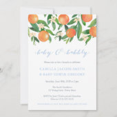 Babydusche für Jungen; Baby und Brause Einladung (Vorderseite)