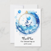 Babydusche für Jungen Dankeskarte (Vorderseite)