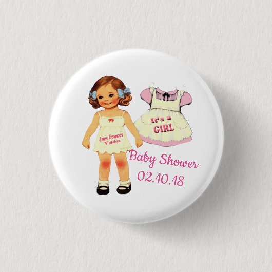 Babydusche für Juni Button (Vorderseite)
