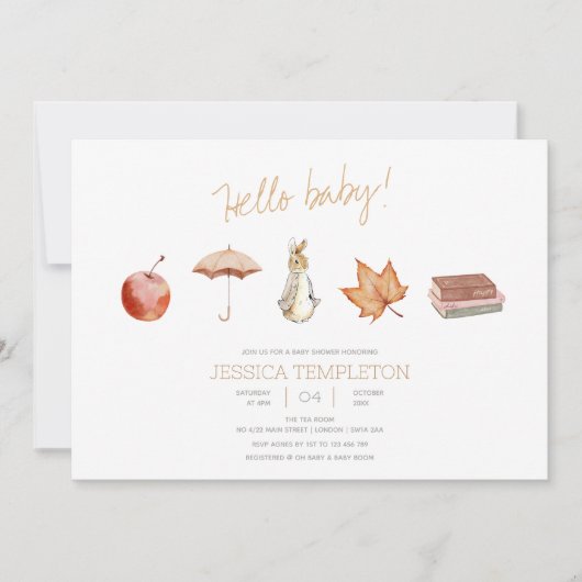 Babydusche für Kaninchen Einladung (Vorderseite)