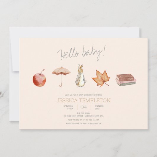 Babydusche für Kaninchen Einladung (Vorderseite)