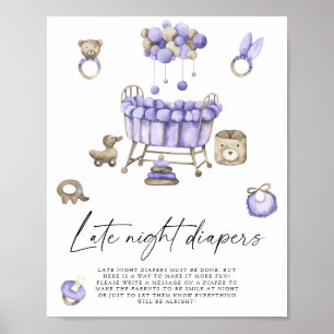 Babydusche für Kinderzimmer - Spätabendtauchspiel Poster