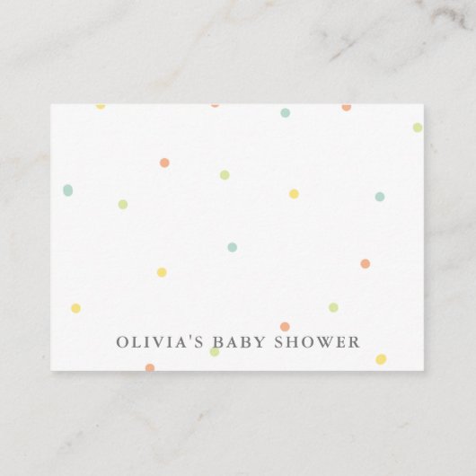 Babydusche für Kleinkinder - Buchungsanfrage Begleitkarte (Rückseite)