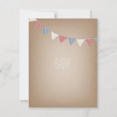 Babydusche für Kleinkinder mit  Kinderwagen Einladung (Rückseite)