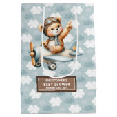 Babydusche für Kleinkinder mit Modellbärendesign Mittlere Geschenktüte (Rückseite)