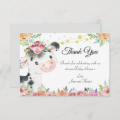 Babydusche für Kühe Dankeskarte (Vorne/Hinten)