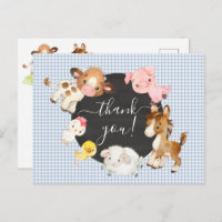 Babydusche für Landtiere Danke Postcard