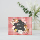 Babydusche für Landtiere Danke Postcard Postkarte (Stehend Vorderseite)