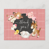 Babydusche für Landtiere Danke Postcard Postkarte (Vorderseite)