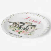 Babydusche für Landtiere Pappteller (Schrägansicht)