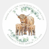 Babydusche für Landtiere Runder Aufkleber (Vorderseite)