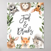 Babydusche für Landtiere Unterschrift für Lebensmi Poster (Vorne)