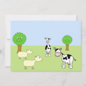 Babydusche für landwirtschaftliche Nutztiere Einladung (Rückseite)