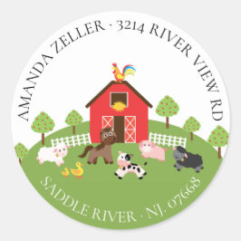 Babydusche für landwirtschaftliche Nutztiere: Rück Runder Aufkleber