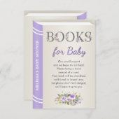 Babydusche für Lavendel-Bücher Begleitkarte (Vorne/Hinten)