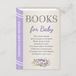 Babydusche für Lavendel-Bücher Begleitkarte