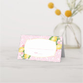 Babydusche für Mädchen, hübsch, rosa und weiße Zit Platzkarte (Vorderseite)