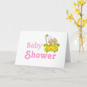 Babydusche für Mädchen Karte (Gelbe Blume)