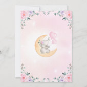 Babydusche für Mädchen / Lila Blütenfarbe Einladung (Rückseite)