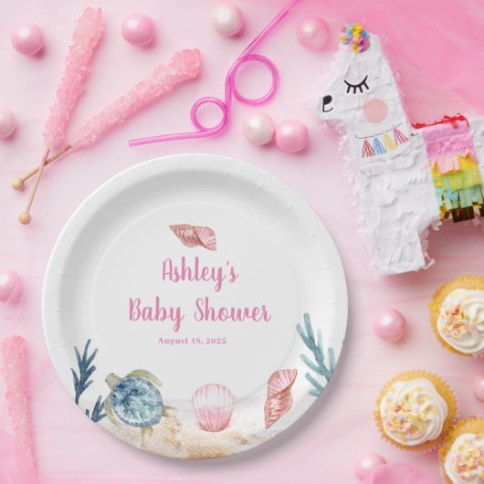 Babydusche für Mädchen Pappteller (Party)