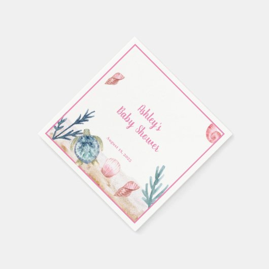 Babydusche für Mädchen Serviette (Ecke)