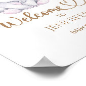 Babydusche für Mädchen und Blume Begrüßung Poster (Ecke)