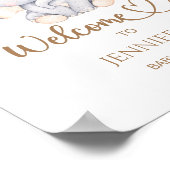 Babydusche für Mädchen und Blume Begrüßung Poster (Ecke)