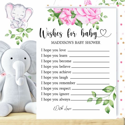 Babydusche für Mädchen Wünsche für eine Babykarte