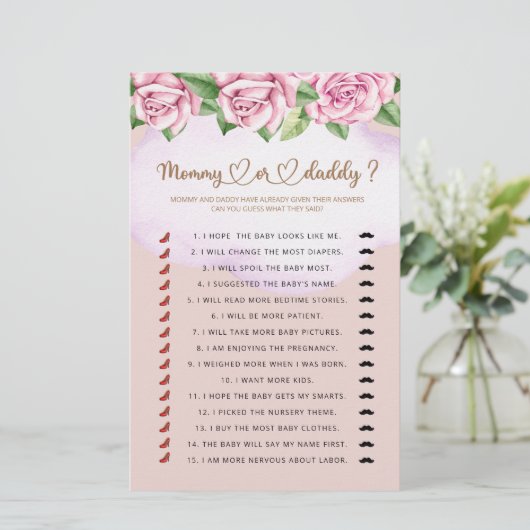 Babydusche für Mama oder Papa (Stehend Vorderseite)