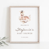 Babydusche für Mami und Baby Deer Woodland Begrüßu Poster