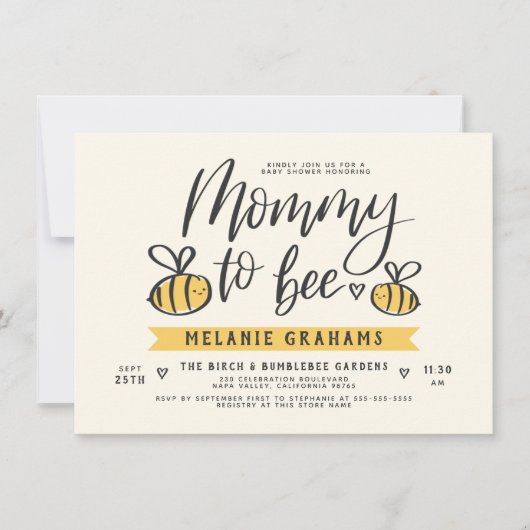 Babydusche für Mami und Honeycomb Einladung (Vorderseite)
