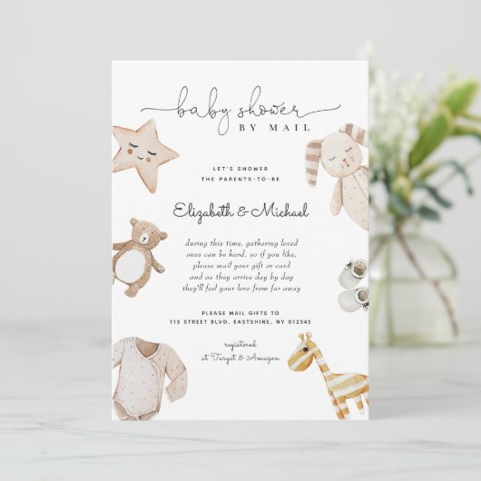 Babydusche für männliche Geschlechter mit neutrale Einladung (Stehend Vorderseite)