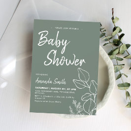 Babydusche für Minimalistische Babys Einladung