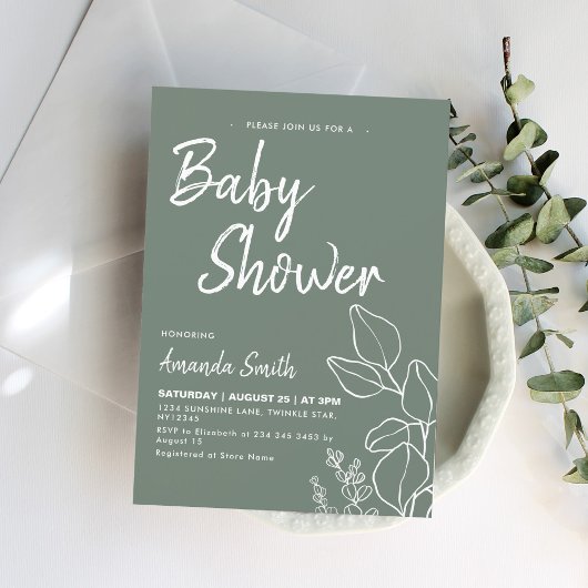 Babydusche für Minimalistische Babys Einladung