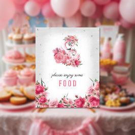 Babydusche für Nahrung Silver Flamingo Ballerina Poster