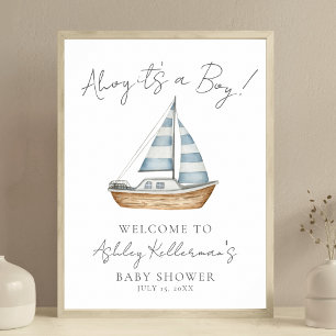 Babydusche für Nautic Ocean Boy Begrüßungszeichen Poster