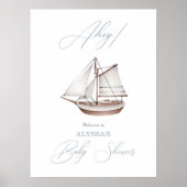 Babydusche für Nautic Sailboat Begrüßungszeichen Poster (Vorne)