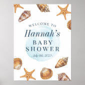 Babydusche für Nautical Ahoy Begrüßungszeichen Poster (Vorne)