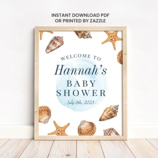 Babydusche für Nautical Ahoy Begrüßungszeichen Poster