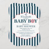 Babydusche für Nautical Anchor Boys Einladung (Vorne/Hinten)