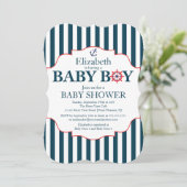 Babydusche für Nautical Anchor Boys Einladung (Stehend Vorderseite)