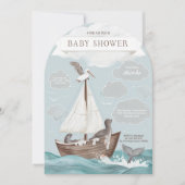 Babydusche für Nautical Boat Einladung (Vorderseite)