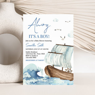 Babydusche für Nautical Boat Einladung