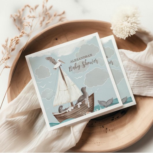 Babydusche für Nautical Boat Serviette