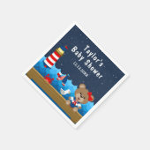 Babydusche für Nautical Girl Bear Red und Navy Serviette (Ecke)