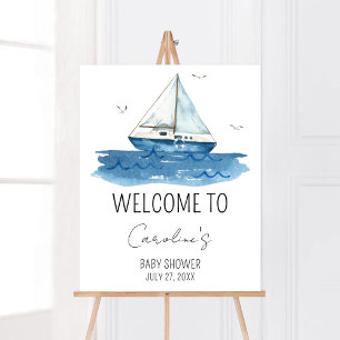 Babydusche für Nautical Sailboat Willkommen Poster
