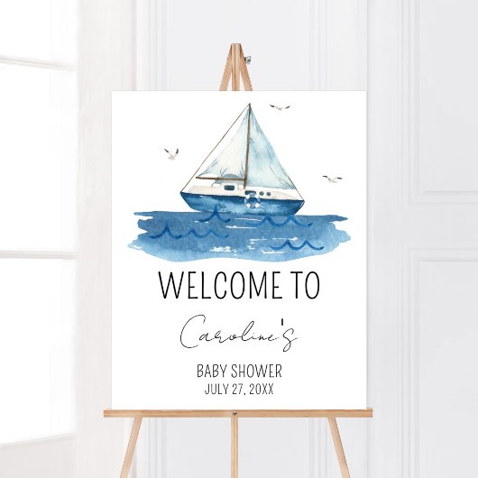 Babydusche für Nautical Sailboat Willkommen Poster