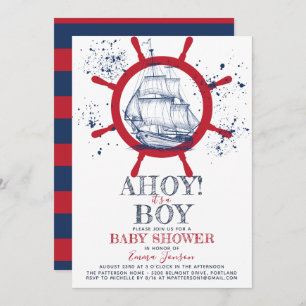 Babydusche für Nautical Sailor Einladung